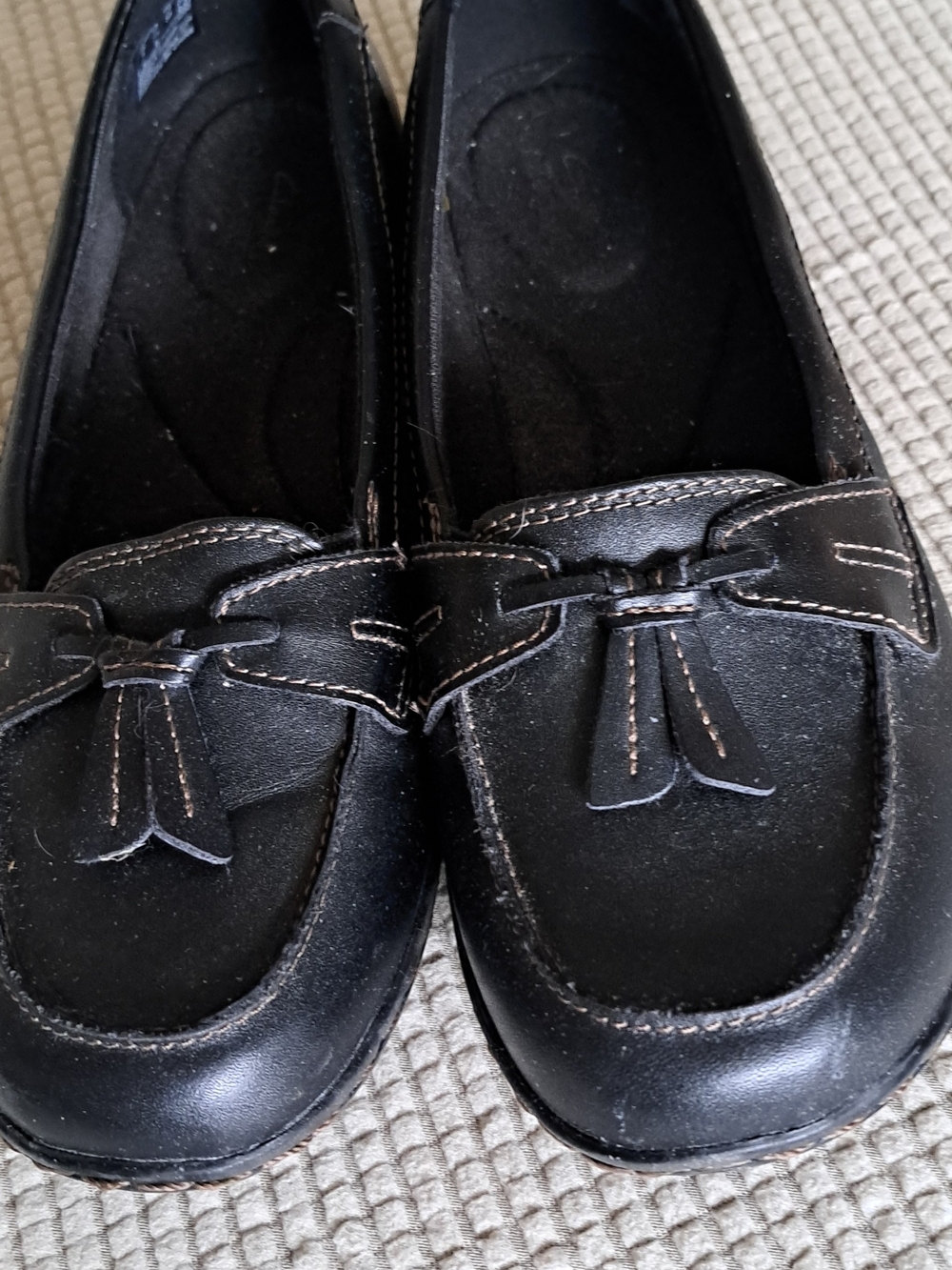 Clarks Black Women's Tassel Loafers